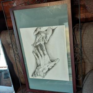 Photo of Framed Hands Touching Art Print