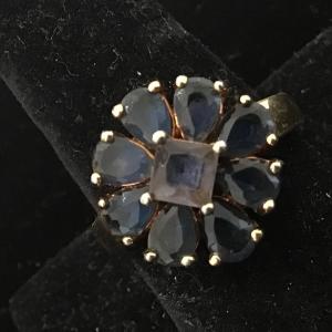 Photo of Large Silver 925 Ring Blue Sapphire Stone in Color