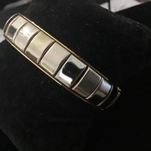 Photo of Silver And Gold Tone Vintage Bracelet. Clamper Style