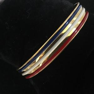 Photo of Gold Tone Red White and Blue Vintage Bracelet
