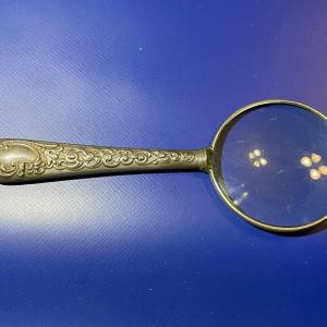 Photo of Antique Scarce Sterling Silver Magnifying Glass Pendant in VG Preowned Condition
