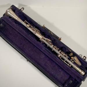 Photo of LOT 152 B: Vintage Cundy Bettoney Silver Clarinet W/ Case