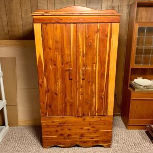 Photo of LOT 81 B: Vintage Cedar Wardrobe/Closet W/ Key
