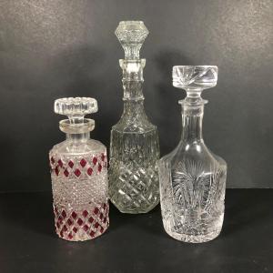 Photo of LOT 137D: Three Vintage Crystal Decanters