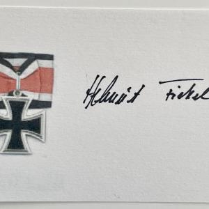 Photo of WW2 Oberleutnant Helmut Fickel signature cut