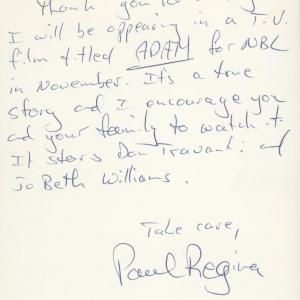 Photo of Paul Regina signed letter