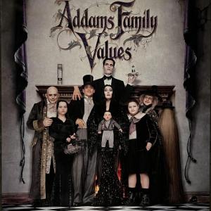 Photo of The Addams Family Values 1993 family portrait. Original movie poster.