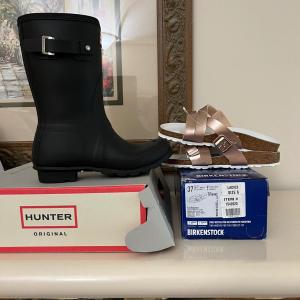 Photo of New in Box Birkenstocks & Hunter Boots