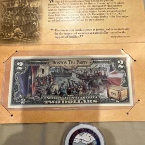 Photo of 1773-2023 $2 FEDERAL RESERVE NOTE AND COIN HONORING THE 250th ANNIVERSARY OF THE