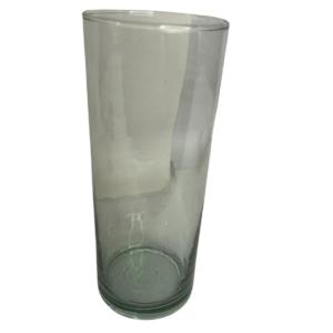 Photo of Vintage Late 20th Century Green Hue Cylindrical Glass Vase