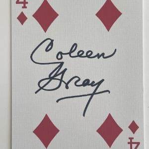Photo of Actress Coleen Gray signed playing card
