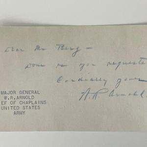 Photo of Army General W.R. Arnold signed cover