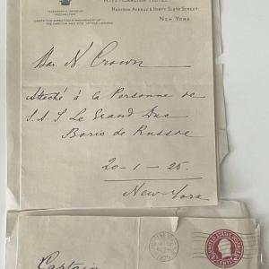 Photo of Baron Nicholas Crown signed letter 