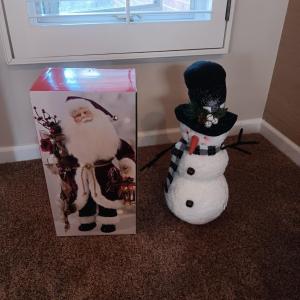 Photo of 21" HAND DECORATED SANTA AND A SNOWMAN