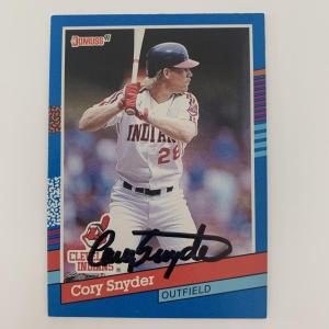 Photo of Cory Snyder signed baseball card