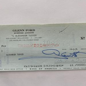 Photo of Glenn Ford signed check