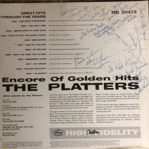 Photo of The Platters ‎signed Encore Of Golden Hits album cover