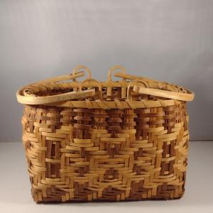 Photo of Hand Woven Cherokee Basket with Wooden Handles