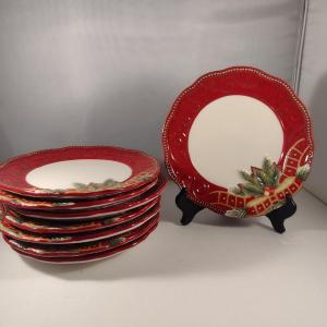 Photo of Fitz and Floyd 'Damask Holiday' Salad Plates- Eight Pieces