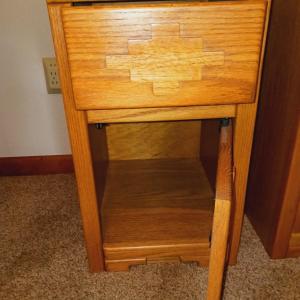 Photo of PAIR OF SOLID WOOD NIGHT STANDS W/CABINET AND DRAWER