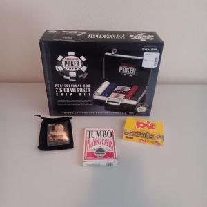 Photo of EXCALIBUR PROFESSIONAL 200 7.5 GRAM POKER CHIP SET PLUS DECKS OF CARDS AND THE G