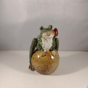 Photo of Ceramic Frog with Lotus Flower Figurine