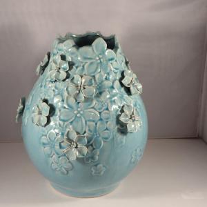 Photo of Glazed Ceramic Floral Design Vase