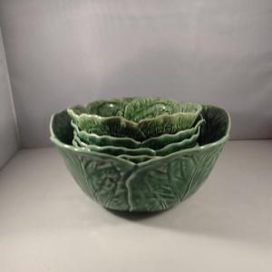 Photo of World Market Cabbage Leaf Design 7 Piece Ceramic Salad Set