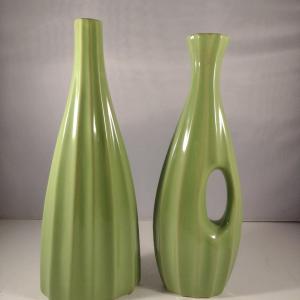 Photo of Pair of Bottle Shaped Fluted Vases