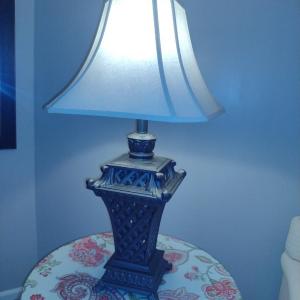Photo of Table Top 3-Way Lamp wtith Heavy Metal Base- Approx 32 1/2" Tall