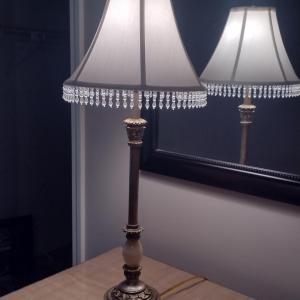 Photo of Pair of Buffet Lamps with Tasseled Shades