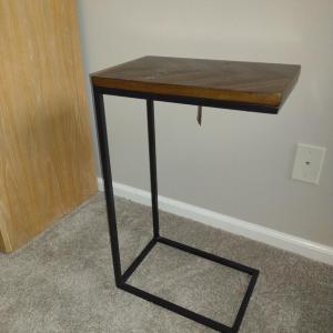 Photo of Metal Framed, Wood Top Tainoki 'C' Shaped Side/End Table