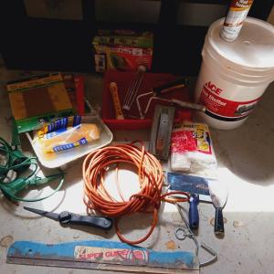 Photo of PAINTING SUPPLIES AND EXTENSION CORDS