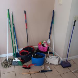 Photo of CLEANING SUPPLIES AND A STEP STOOL