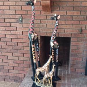 Photo of TALL HAND PAINTED GIRAFFES AND A SMALLER PAIR