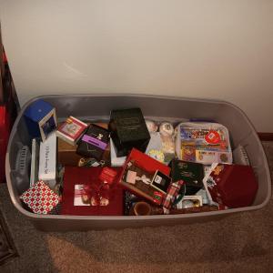 Photo of XLARGE TOTE FULL OF CHRISTMAS, BOYD'S BEARS, PRECIOUS MOMENTS AND MORE