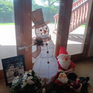 Photo of OUTDOOR LIGHTED SNOWMAN AND OTHER DECORATIONS
