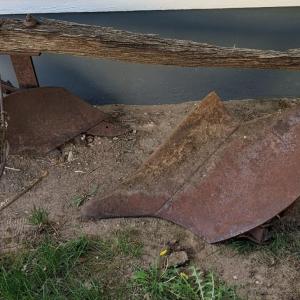 Photo of Antique Walk Behind Plow and Grand Detour Bottom Plow