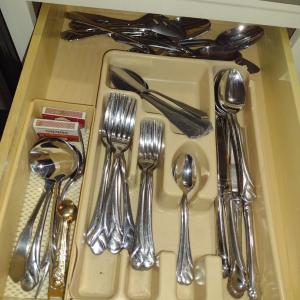 Photo of Mikasa Stainless Steel Flatware- Sweet Pea Pattern- Approx 78 Pieces