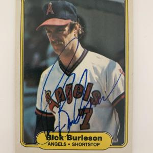 Photo of Rick Burleson signed baseball card