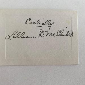 Photo of Lillian D. McClintock original signature