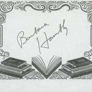 Photo of Barbara Hambly signed bookplate