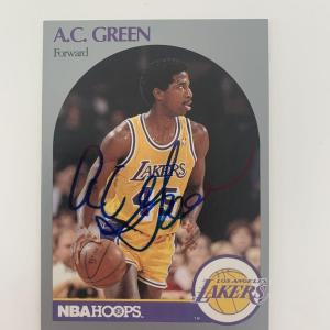 Photo of A.C. Green signed basketball card