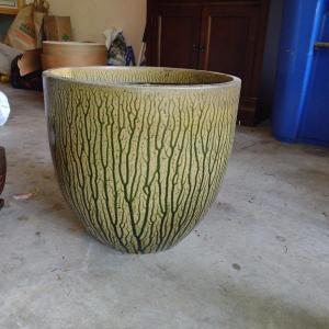 Photo of Large, Glazed Ceramic Planter Pot- Approx 16" in Diameter, 14 3/4" Tall