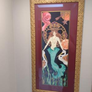 Photo of Signed, Mermaid Theme Framed Wall Art by Lynda McHugh- Approx 19" x 37 1/2" (Lef