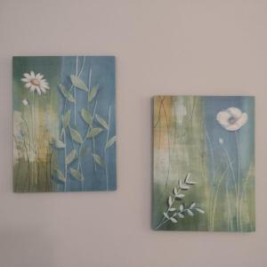 Photo of Wall Art Pair- Canvas on Wood Frame- Approx 12" x 16"