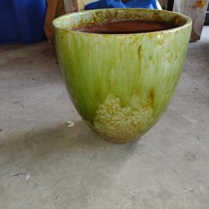 Photo of Glazed Ceramic Planter Pot- Approx 12 3/4" in Diameter, 13" Tall