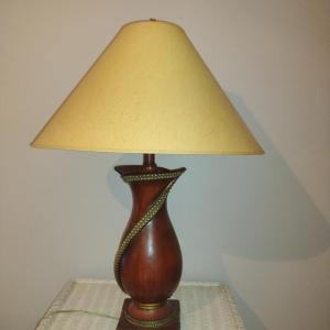 Photo of Table Top 3-Way Lamp with Composite Swirl Design Base- Approx 35" Tall