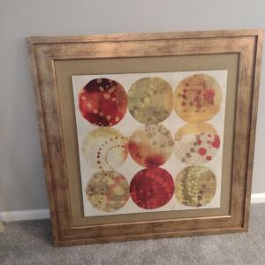 Photo of Colorful Framed Wall Decor- Approx 38 1/2" Square