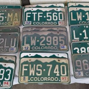 Photo of 1980's and 1990's Colorado License Plate Assortment
